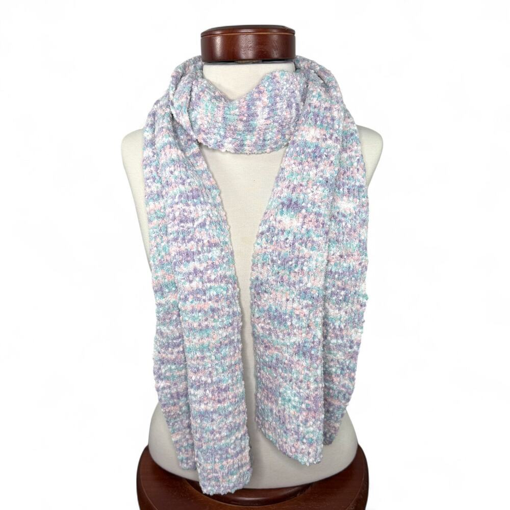 Juicy Couture Pastel Knit Scarf Lilac‎ Pink Blue One Size Y2K Coquette Soft Girl